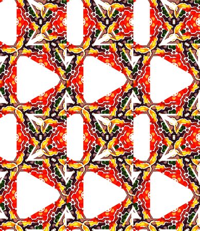 Ethnic  Art. Hand Drawn Painted. Cherokee, American, Navajo Seamless Pattern. Modern Abstract. Ancient Home Decor. Burgundy, Green Tile. Chevron Print.の写真素材