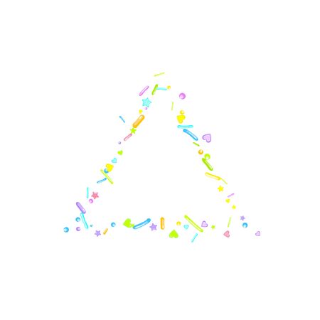 Sprinkles grainy. Cupcake donuts, dessert, sugar, bakery background. Sweet confetti on white chocolate glaze background.のイラスト素材