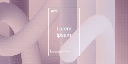 Wavy Geometric Shape. Technology Vector Fluid Layout. Saturated Simple Banner. Beige Cosmetic Futuristic Background. Modern Horizontal Composition. Abstract  Dynamic Illustration.のイラスト素材