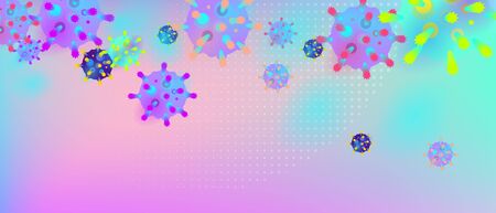 Coronavirus Vector Background. Epidemic Virus Infection COVID-2019. Virus Corona 3d Concept. Futuristic Microbe. Bacteriological Microorganism. Medical, Epidemiology, Pandemic Concept.のイラスト素材