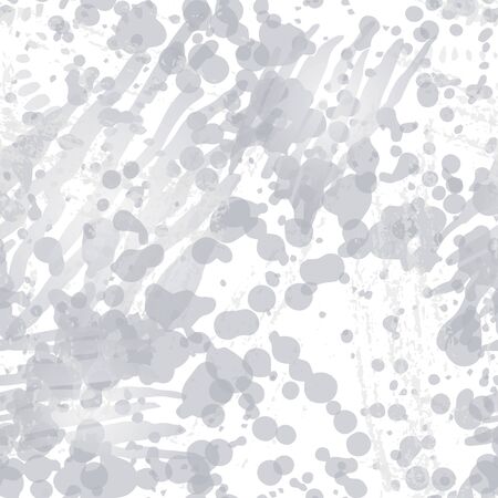 Splash Seamless Pattern. Fashion Concept. Distress Print. Black, White Illustration. Modern Surface Textile. Ink Stains. Spray Paint. Splash Blots. Artistic Creative Vector Background.のイラスト素材