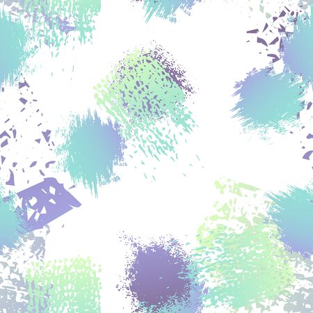 Grunge Dry Paint Surface. Watercolor Splatter Print. Seamless Pattern. Splatter Pattern. Artistic Modern Black and White Watercolor Overlay Surface. Abstract Brush Vector illustration.のイラスト素材