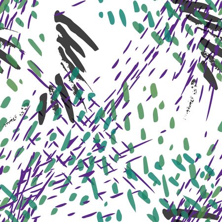 Stains Seamless Pattern. Fashion Concept. Distress Print. Blue, Teal Illustration. Graffiti Surface Textile. Ink Stains. Spray Paint. Splash Blots. Artistic Creative Vector Background.のイラスト素材