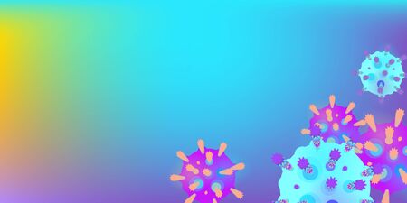 Coronavirus Vector Background. Epidemic Virus Infection COVID-2019. Virus Corona 3d Concept. Futuristic Microbe. Bacteriological Microorganism. Medical, Epidemiology, Pandemic Concept.のイラスト素材