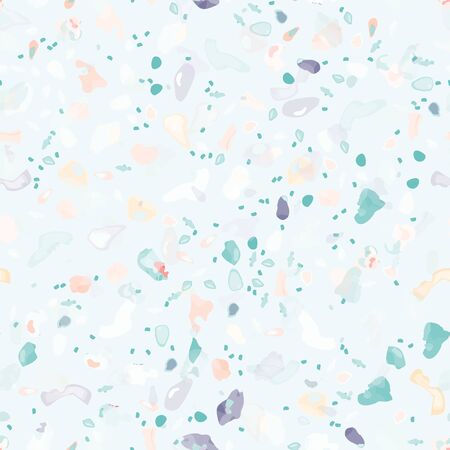 Terrazzo Texture Vector. Flooring Seamless Pattern. Floor Granite Textured. Stone, Rock, Marble Textile Background. Natural Pavement, Mosaic Template. Quartz, Pebble Tile. Design Interior Decor.のイラスト素材