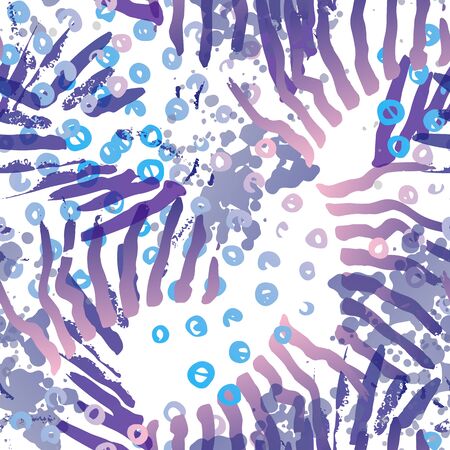 Distressed Seamless Pattern. Fashion Concept. Distress Print. Blue, Teal Illustration. Trending Surface Textile. Ink Stains. Spray Paint. Splash Blots. Artistic Creative Vector Background.のイラスト素材