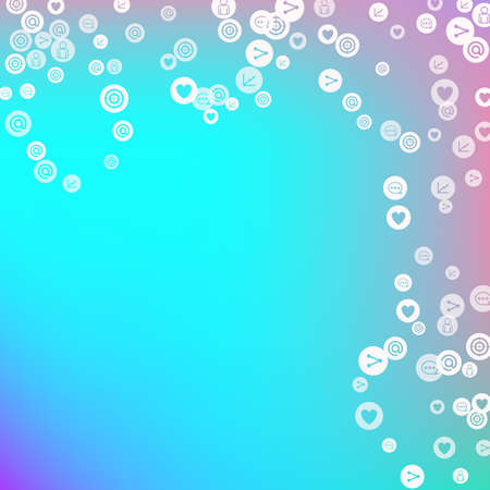 Social media marketing, Communication networking concept. Random icons social media services tags on...