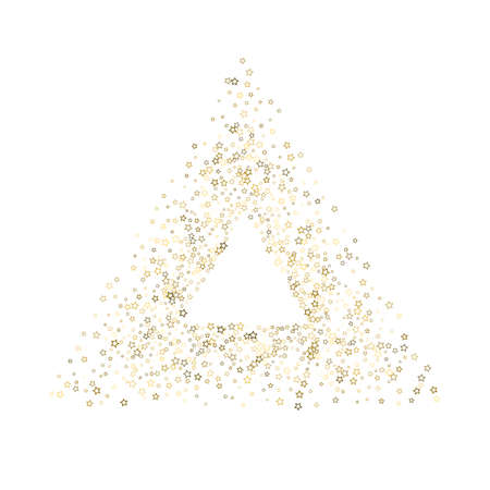 Gold Glitter Stars. Luxury Shiny Confetti. Scattered little sparkle. Flash glow silver element. Random magic tiny light. Stellar fall white background. New Year, Christmas Vector illustration.のイラスト素材