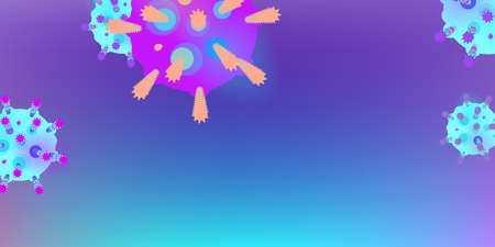 Coronavirus  Background. Epidemic Virus Infection COVID-2019. Virus Corona 3d Concept. Futuristic Microbe. Bacteriological Microorganism. Medical, Epidemiology, Pandemic Concept.のイラスト素材