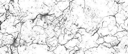 Distress Grunge Texture. Seamless Pattern. Halftone Old, Retro Background. Broken, Cracked Wall Texture. Scratched, Dirt Print. Black and White Grunge Style. Noise Rough Design. Vector Illustration.のイラスト素材