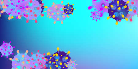 Coronavirus Vector Background. Epidemic Virus Infection COVID-2019. Virus Corona 3d Concept. Futuristic Microbe. Bacteriological Microorganism. Medical, Epidemiology, Pandemic Concept.のイラスト素材