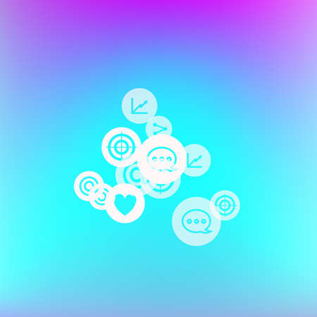 Social media marketing, Communication networking concept. Random icons social media services tags on...