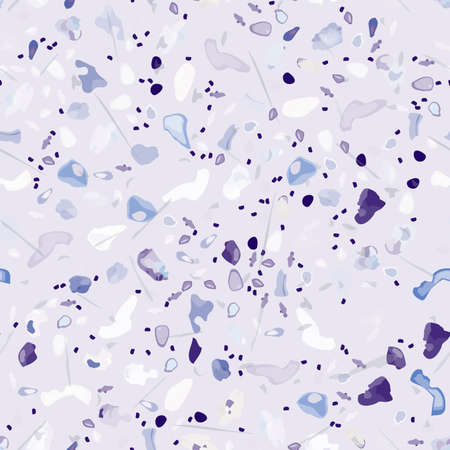 Terrazzo Texture Vector. Flooring Seamless Pattern. Floor Granite Textured. Stone, Rock, Marble Textile Background. Natural Pavement, Mosaic Template. Quartz, Pebble Tile. Design Interior Decor.のイラスト素材