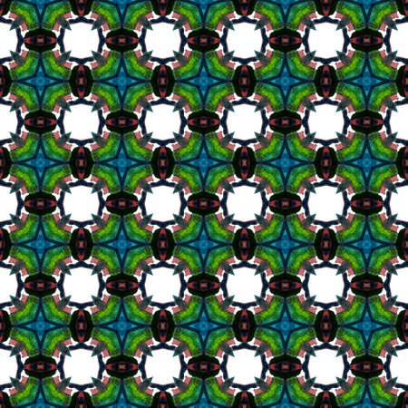 Traditional Art. Hand Drawn Painted. Moroccan, Tunisian, Turkish, Arab Seamless Pattern. Tribal...