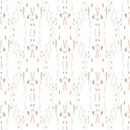 Spots, Ikat. Tie Dye, Batik. Ornament. Watercolor Surface. Endless Repeat Painting.  Brown Ochre...