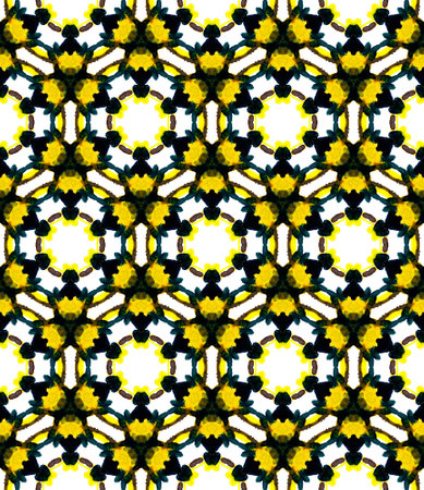 Ethnic Texture. Hand Drawn Painted.  Modern Abstract. Geo Ancient Textile. Brown, Yellow Element....