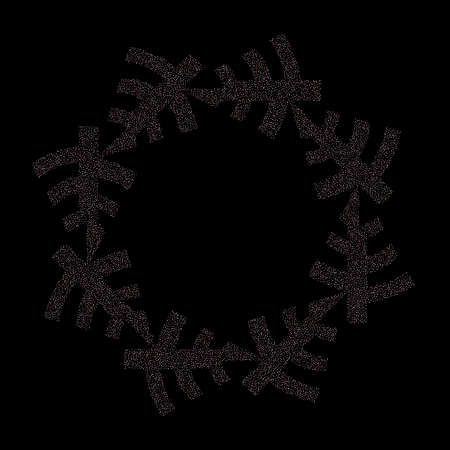 Rose, pink stars. Sprocket, shiny confetti. Scattered little sparkling glitter balls circles. Random stellar falling on black background. New Year Christmas background. Vector illustration.のイラスト素材