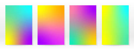 Minimal Poster. Pastel Soft. Rainbow Gradient Set. Graphic Color Background. Blurred Mesh Texture....