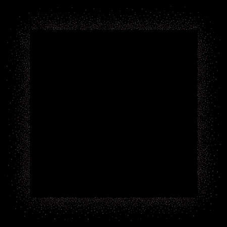 Rose, pink stars. Sprocket, shiny confetti. Scattered little sparkling glitter balls circles. Random stellar falling on black background. New Year Christmas background. Vector illustration.のイラスト素材