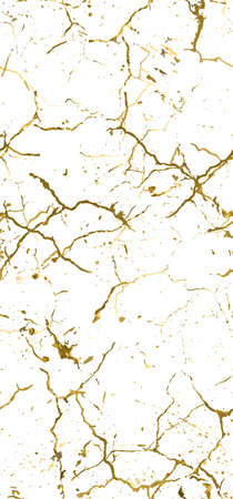 Distress Grunge Texture. Elegant Seamless Pattern. Gold Old, Retro Background. Broken, Cracked Wall Texture. Scratched, Dirt Print. Golden Luxury Grunge Style. Noise Rough Design. Vector Illustration.のイラスト素材