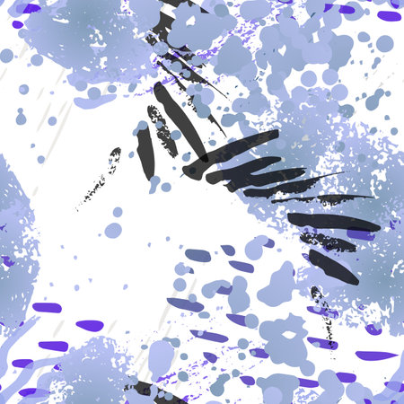 Sports Textile. Fashion Concept. Distress Print. Blue, Teal Illustration. Dirty Surface Textile. Ink Stains. Spray Paint. Splash Blots. Artistic Creative Vector Background.のイラスト素材