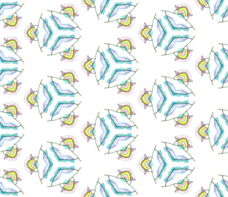 Geo print. Seamless pattern. Geometric Watercolor texture. Ethnic tribal print. Traditional endless...