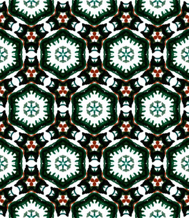 Ethnic Surface. Hand Drawn Painted. Orient, Spanish, Talavera, Tunisian Seamless Pattern. Ethnic...