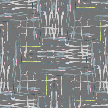 Spots, Ikat. Tie Dye, Batik. Seamless Pattern. Geometric Surface. Hand Drawn Painted. Tribal Shibori Fabric Design. Gray Yellow Folk Old Folklore Textile. Traditional Geometry Woven Tie dye Pattern.のイラスト素材