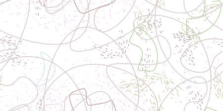 Chaotic Artistic Seamless Pattern. Surface Textile. Creative Vector Background. fashion concept. Irregular print. One Line Doodle Drawing. simple texture. Swirls Curved Elements. vector illustration.のイラスト素材
