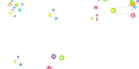 Social media marketing, Communication networking concept. Random icons social media services tags...