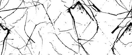 Distress Grunge Texture. Seamless Pattern. Halftone Old, Retro Background. Broken, Cracked Wall Texture. Scratched, Dirt Print. Black and White Grunge Style. Noise Rough Design. Vector Illustration.のイラスト素材