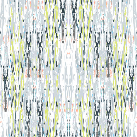 Ikat batik print modern style, shibori fabric design. Tribal embroidery ethnic seamless pattern. Vintage endless repeat ornament. Traditional folk ikat texture. Vector watercolor geometric background.のイラスト素材