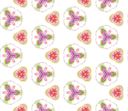 watercolor surface. Endless Repeat Painting. Ottoman, Islam, Orient, Spanish Ornament. Chevron...