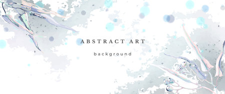 Blue Watercolor Vector Background. Wedding Abstract Design. Winter Minimal Style. watercolor texture. Pastel Cold Tones. Art For Invitations Cards Holiday Winter Season. Modern Cover Christmas Party.のイラスト素材