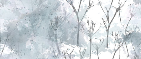 All Over Print. Neutral Tree Leaf Seamless Pattern. Leaves Trees Shrubs Stamp Effect. Texture Spots Watercolor Overlay. Transparency Wallpaper Rustic Modern Design. Fancy Delicate Fabric Textile.のイラスト素材