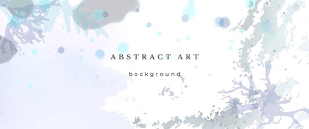 Blue Watercolor Vector Background. Wedding Abstract Design. Winter Minimal Style. watercolor texture. Pastel Cold Tones. Art For Invitations Cards Holiday Winter Season. Modern Cover Christmas Party.のイラスト素材