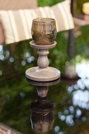 glass candlestickの写真素材