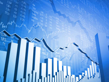 Financial Stock Market Data Blue Background