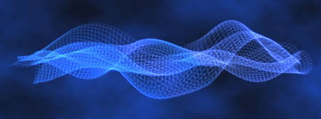 Blue Data Wave in Undulating Pattern
