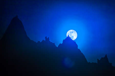 Fullmoon in the Alpsの写真素材