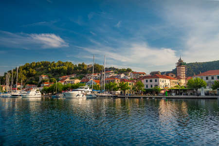 Early morning in Skradin, Croatiaの写真素材