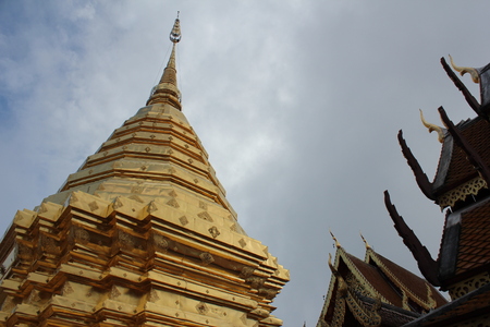Wat Phra That Doi Suthep in Chiang Mai. The attractive sightseeing place for tourists and landmark of Chiang Mai,Thailandの写真素材