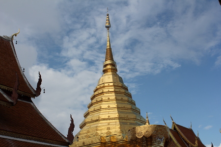 Wat Phra That Doi Suthep in Chiang Mai. The attractive sightseeing place for tourists and landmark of Chiang Mai,Thailandの写真素材