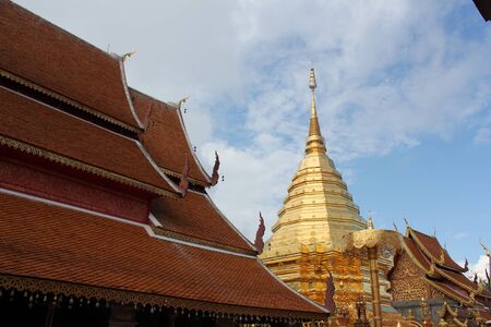Wat Phra That Doi Suthep in Chiang Mai. The attractive sightseeing place for tourists and landmark of Chiang Mai,Thailandの写真素材