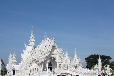 White temple Wat Rong Khun is an unconventional contemporary Buddhist and Hindu temple. It is in the province of Chiang Rai, Thailandのeditorial素材
