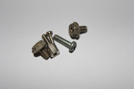 tapping screws made od steel, metal screw, iron screw, chrome screwの写真素材
