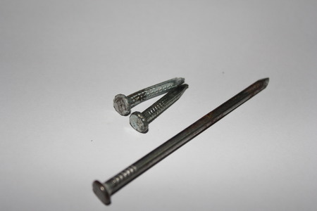 short metal nail long metal nailの写真素材