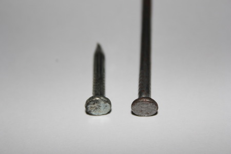 short and long metal nailの写真素材
