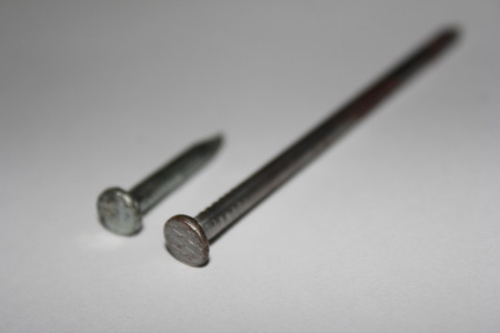 short and long metal nailの写真素材