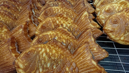 Japanese traditional sweet fish shaped pancake - TAIYAKIの写真素材